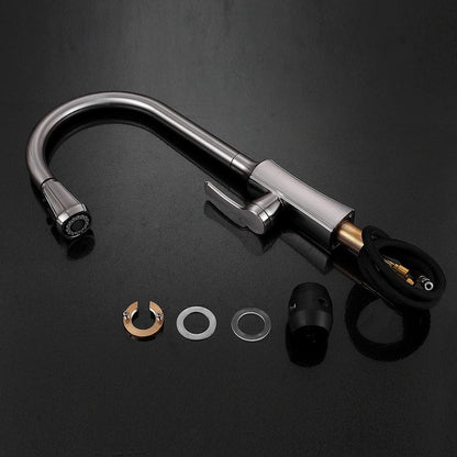 DecorBites™ Black Stream Handle Kitchen Faucet Tap Rotation Mixer Swivel Pull Out