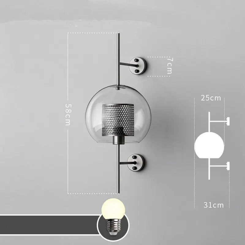 Apliques de pared industriales de cristal DecorBites™ para salón, dormitorio y comedor
