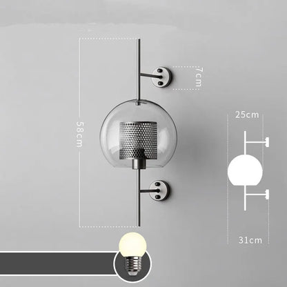 Apliques de pared industriales de cristal DecorBites™ para salón, dormitorio y comedor