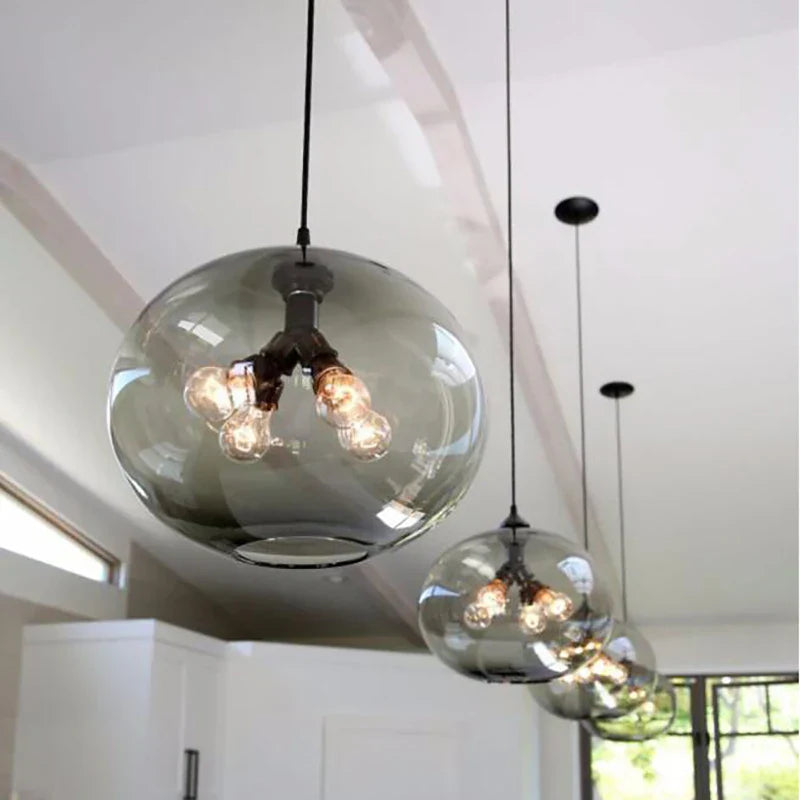 Decorbites™ Glas-Schalen-Pendant-Lampen: Moderne bunte E27 Hänge-Lampen für Küche, Wohnzimmer, Schlafzimmer.