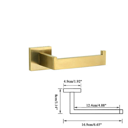 DecorBites™ Brushed Gold Bathroom Hardware Set - Robe Hook, Towel Rail, Tissue Holder & more