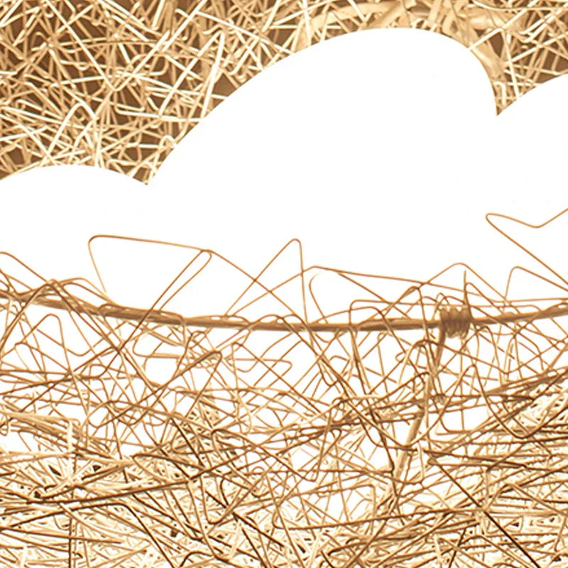 DecorBites™ Bird's Nest Pendant Lights Gold Silver Aluminum Wire Nordic Art E27 Restaurant Bedroom