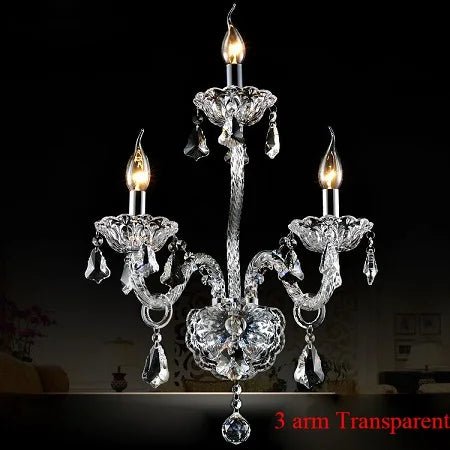 DecorBites™ Clear Crystal Wall Lamp with LED Bulbs for Luxury Bedside Lighting