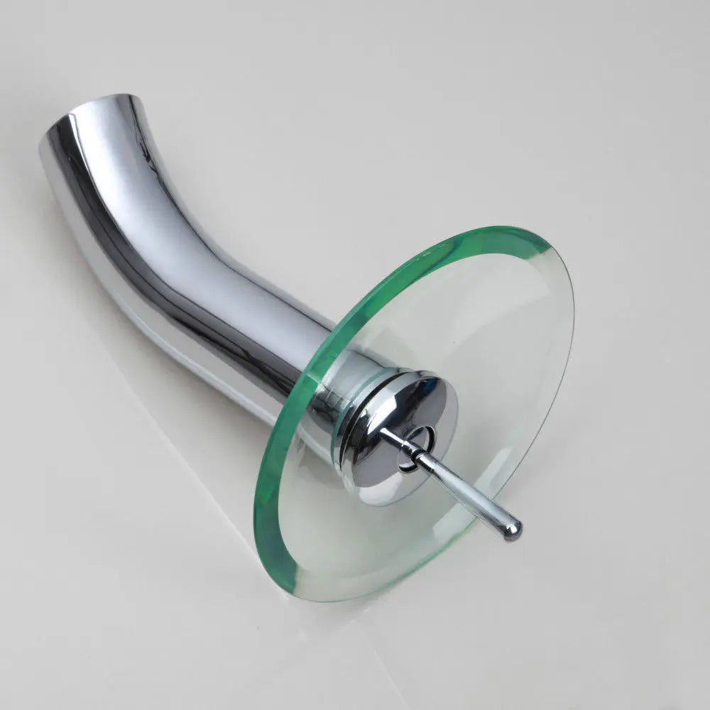 DecorBites™ Glass Waterfall Faucet Chrome Brass Mixer for Bathroom Sink