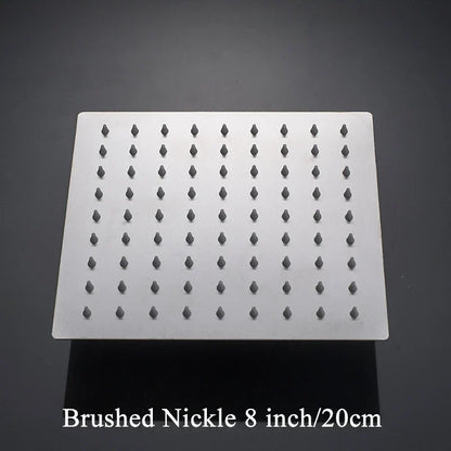 DecorBites™ 12-Inch Stainless Steel Square Rainfall Shower Head - Chrome Luxury Bathroom Fixture