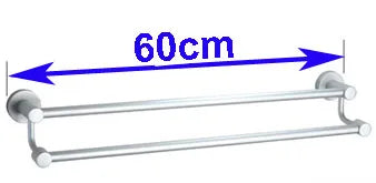 DecorBites™ Double Towel Bar: High Quality Aluminium Round Towel Holder for Bathroom