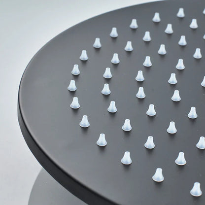 DecorBites™ 16" Black Round Brass Ceiling Mounted Large Rain Shower Head Faucet