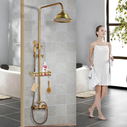 DecorBites™ Antique Brass Rainfall Shower Faucet Set with 2 Functions
