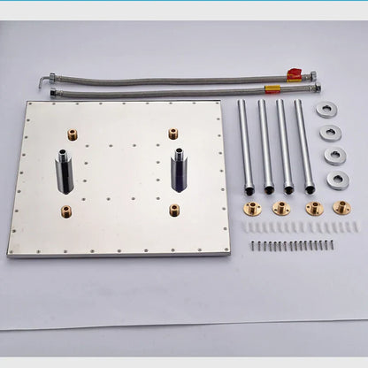 Cabezal de ducha tipo lluvia LED DecorBites™ de 20" en cromo y níquel cepillado