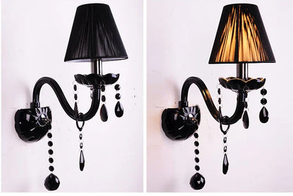 DecorBites™ Crystal Wall Lamp with Candle LED E14 Bulbs in Black