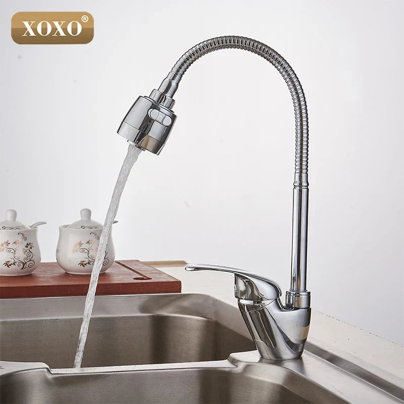 DecorBites™ Brass Kitchen Faucet Mixer Tap with Multifunction Shower & Washing Machine