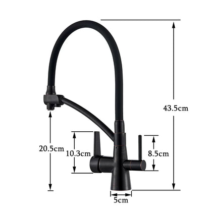 DecorBites™ Dual Spout Dual Handles Kitchen Faucet with Hot and Cold Mixer for Pure Water