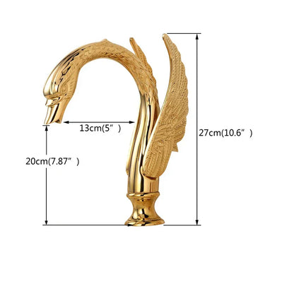 DecorBites™ Golden Swan Crystal Dual Handle Basin Tap