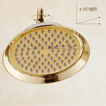 رأس دش نحاسي DecorBites™ مقاس 8 بوصات: بديل لصنبور الدش اليدوي لحمامك