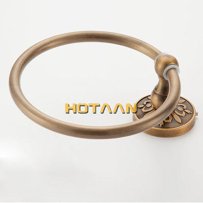 حامل مناشف دائري مثبت على الحائط من نحاس عتيق من DecorBites™ - إكسسوارات حمام كلاسيكية