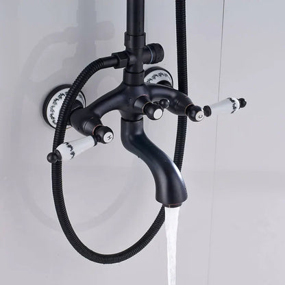 DecorBites™ Dual Handle Shower Faucet Set with 8" Rainfall Head and Handshower