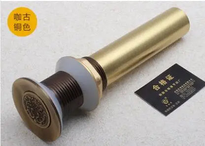 DecorBites™ Brass Bathroom Sink Push-down Pop Up Drain - High Quality Lavatory Faucet Accessories