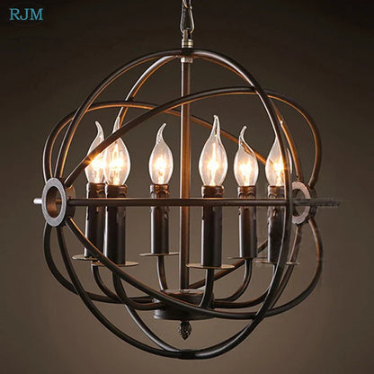 Decorbites™ Industrielles Loft-Eisenkäfig-Kerzenleuchter - Vintage runde Hängeleuchten für Beleuchtungsdekoration