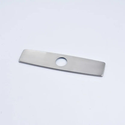 غطاء فتحة صنبور حوض المطبخ والحمام من DecorBites™ مقاس 10 بوصات، مع لوحة زخرفية باللون الأسود/النيكل المصقول/الكروم