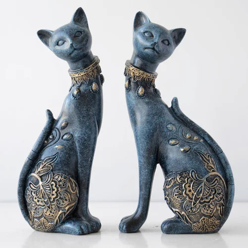DecorBites™ Cat Statue: Decorative Resin Sculpture, Creative Home Decor, Wedding Gift