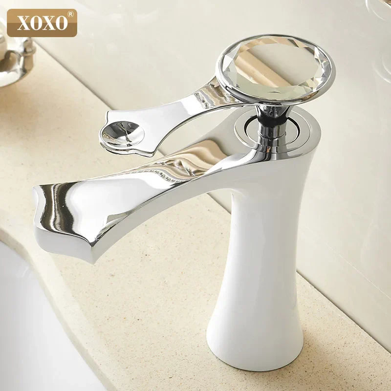 DecorBites™ Diamond Golden Black Basin Faucet Single Handle Bathroom Sink Mixer Tap