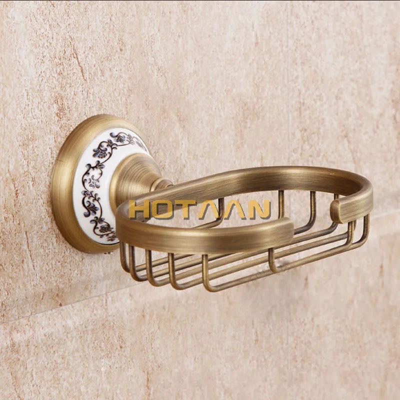 DecorBites™ Brass Bathroom Accessories Set: Robe hook, Paper Holder, Towel Bar, Soap Basket