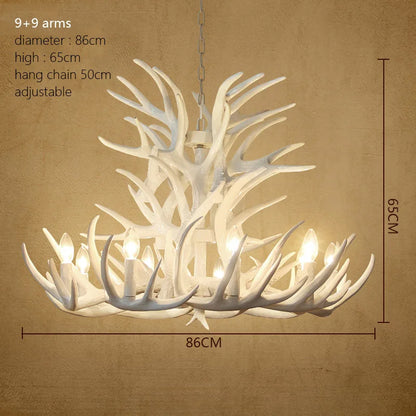 DecorBites™ Antler Chandelier: American Retro Resin Horn Deer Lamps for Rustic Indoor Decor