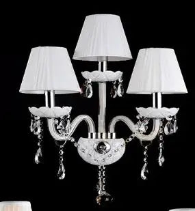 DecorBites™ Crystal Wall Lamp with Double Head LED Bulbs and Fabric Lampshade