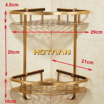 DecorBites™ Double Layer Aluminum Bathroom Shower Basket Holder