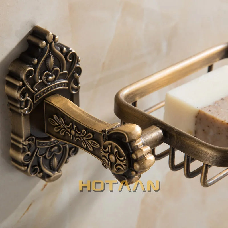 سلة صابون حائطية من نحاس عتيق من DecorBites™ لمستلزمات الحمام الأساسية