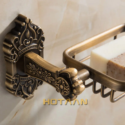 سلة صابون حائطية من نحاس عتيق من DecorBites™ لمستلزمات الحمام الأساسية