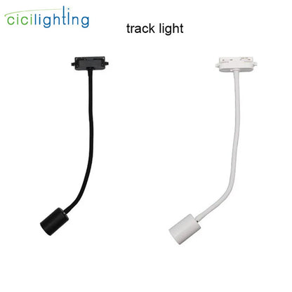 DecorBites™ Gooseneck Ceiling Light: E27 Hose Industrial Track LED Spot Lamp, Adjustable, Black White