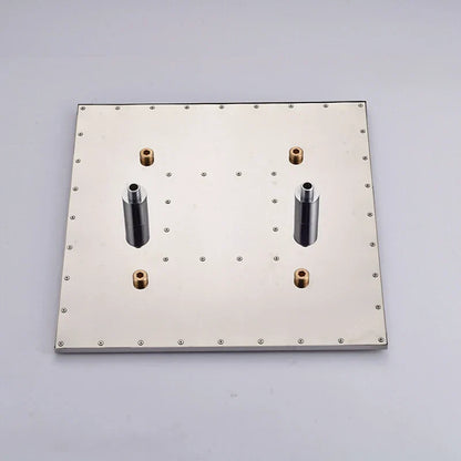 Cabezal de ducha tipo lluvia LED DecorBites™ de 20" en cromo y níquel cepillado