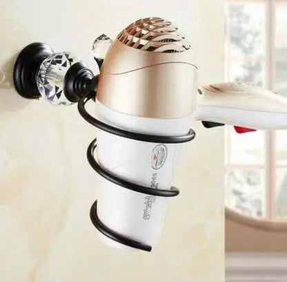 DecorBites™ Black Brass & Crystal Bathroom Accessories Set - Towel Rack, Towel Bar, Paper Holder, Soap Dish, Cup Holder, Toilet JM251