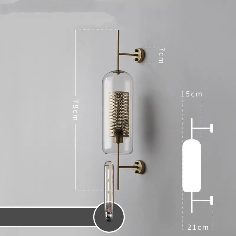 Apliques de pared industriales de cristal DecorBites™ para salón, dormitorio y comedor