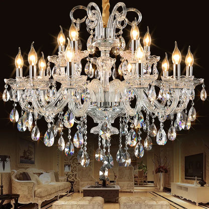 DecorBites™ Crystal Chandelier: Luxury Modern Light Fixture for Living Room - Lustres de Cristal