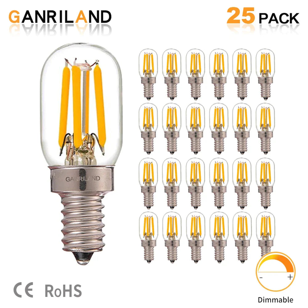 DecorBites™ Dimmable LED Tubular Bulb 220V E12 E14 Mini T20 2200K Refrigerator Light