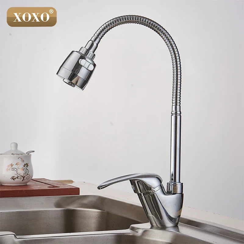 DecorBites™ Brass Kitchen Faucet Mixer Tap with Multifunction Shower & Washing Machine