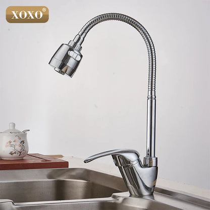 DecorBites™ Brass Kitchen Faucet Mixer Tap with Multifunction Shower & Washing Machine