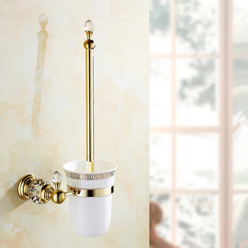 Juego de accesorios de baño DecorBites™ Crystal Brass Gold