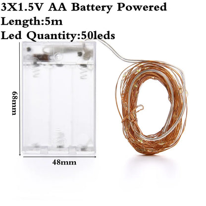 سلسلة إضاءة LED من DecorBites™ Garland لتزيين حفلات الزفاف في عيد الميلاد