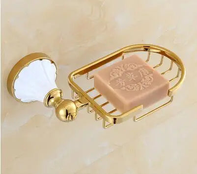 DecorBites™ Bathroom Accessories Set: Gold Finish Paper Holder, Towel Bar, Soap Holder, Towel Rack & More