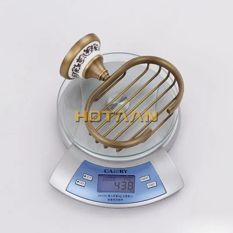 حامل صابون نحاسي عتيق من DecorBites™: سلة صابون حمام من النحاس النقي