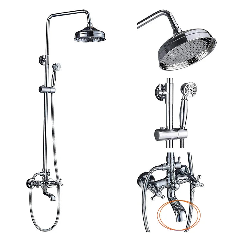 DecorBites™ Black Bronze Bathroom Shower Mixer Tap with Long Spout and 8" Rainfall Head