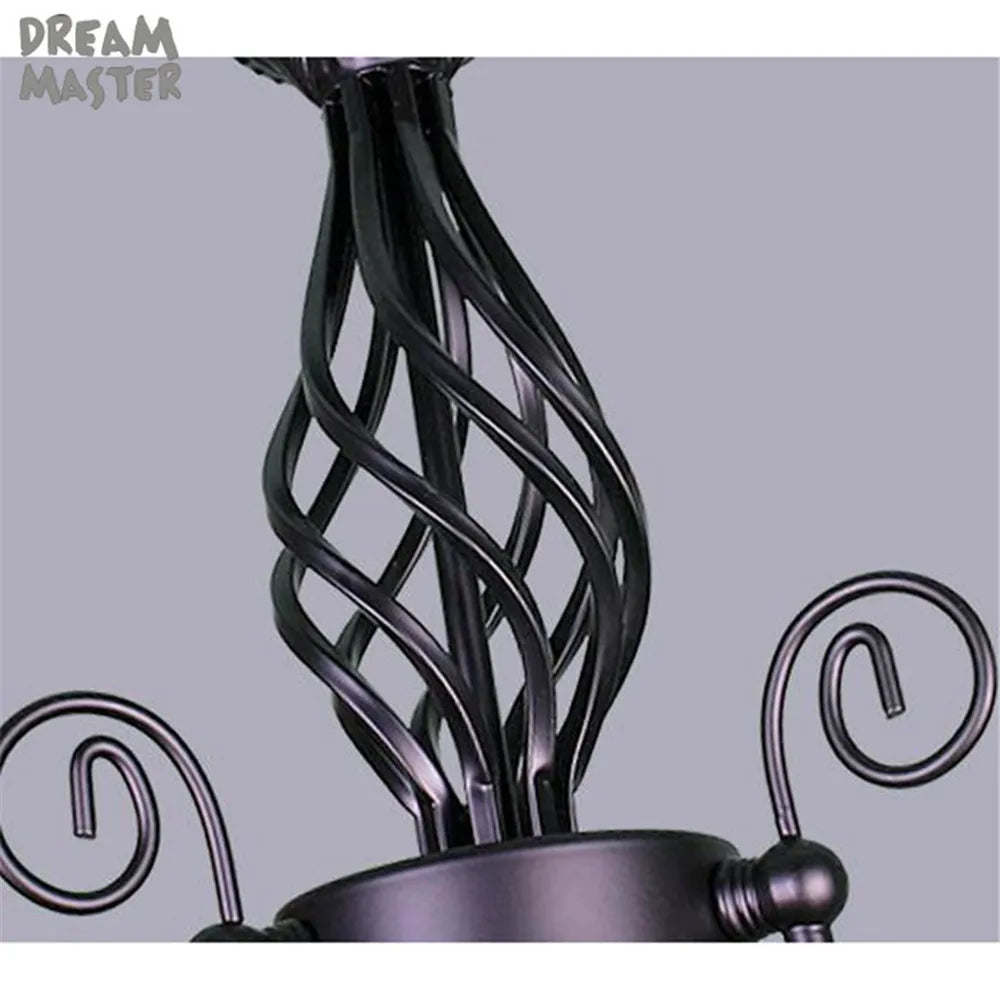 black Chandeliers lamp lustres Modern dining Living Room hotel Indoor light Decoration wrought iron chandeliers lighting