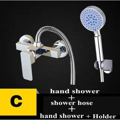 DecorBites™ Brass Single Handle Hot Cold Shower Mixer with Hand Shower