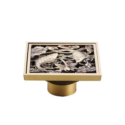 ديكوربايتس™ - غطاء مصفاة نفايات مربعة الشكل بقطر 10 سم ومصرف أرضي من النحاس العتيق