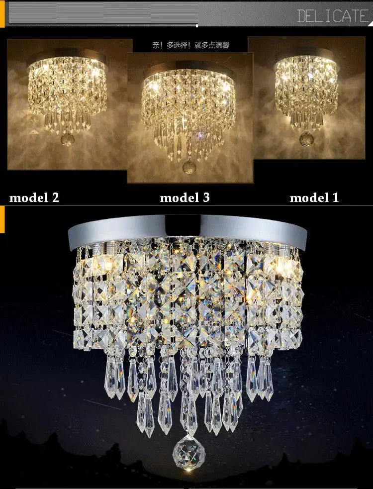 DecorBites™ Crystal LED Ceiling Light for Living Room Hallway, 110V/240V Sparkling Crystal Ceiling Lamp