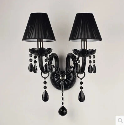 DecorBites™ Crystal Wall Lamp with Candle LED E14 Bulbs in Black