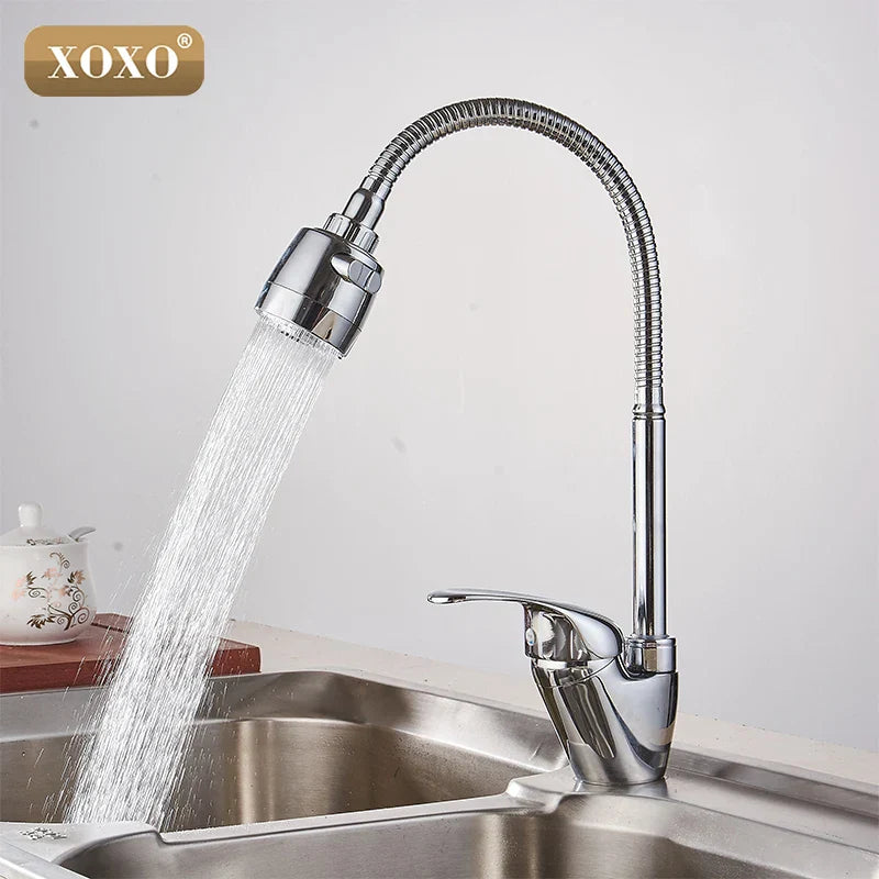 DecorBites™ Brass Kitchen Faucet Mixer Tap with Multifunction Shower & Washing Machine